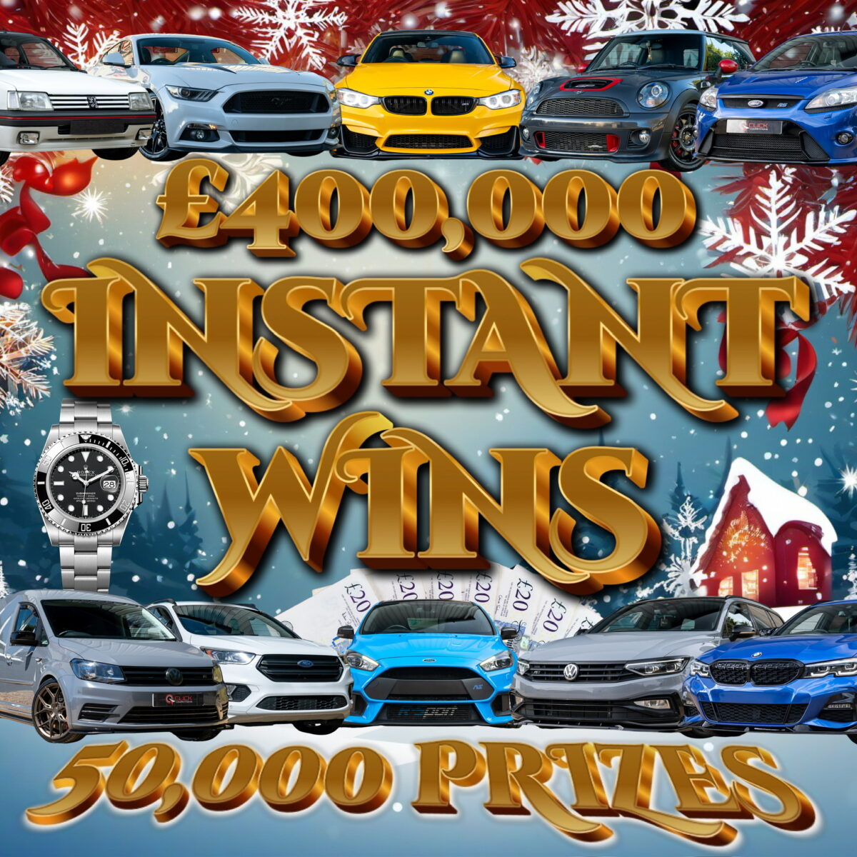 50,000 INSTANT WINS! £400,000 IN PRIZES + £2,000 END PRIZE