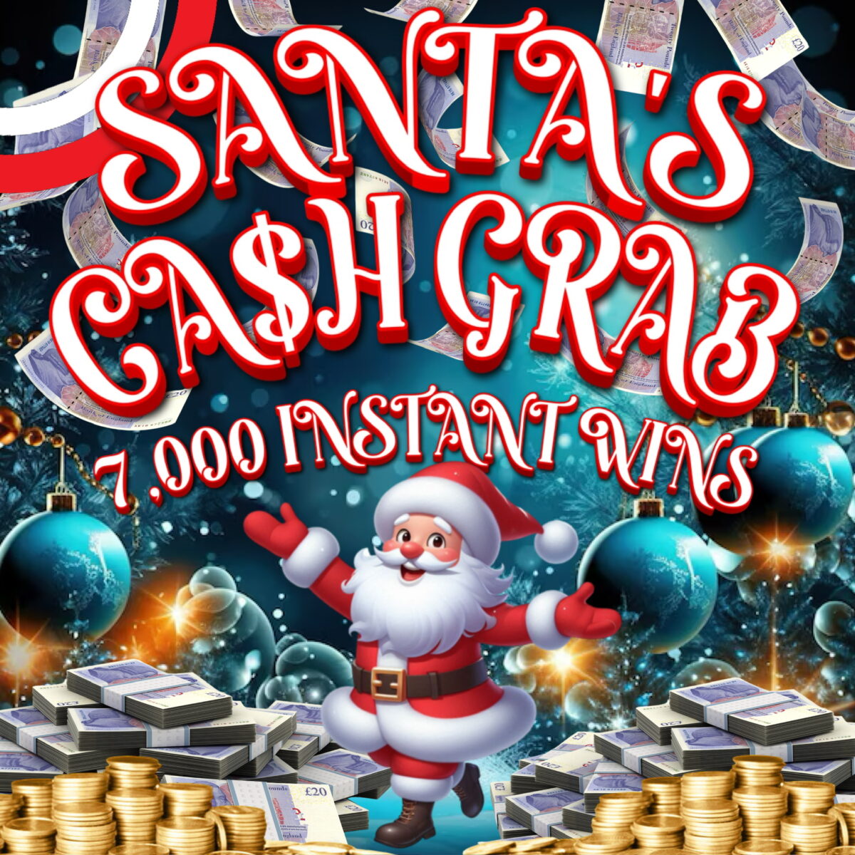 SANTA'S CASH GRAB - 7,000 WINS + £500 END PRIZE!