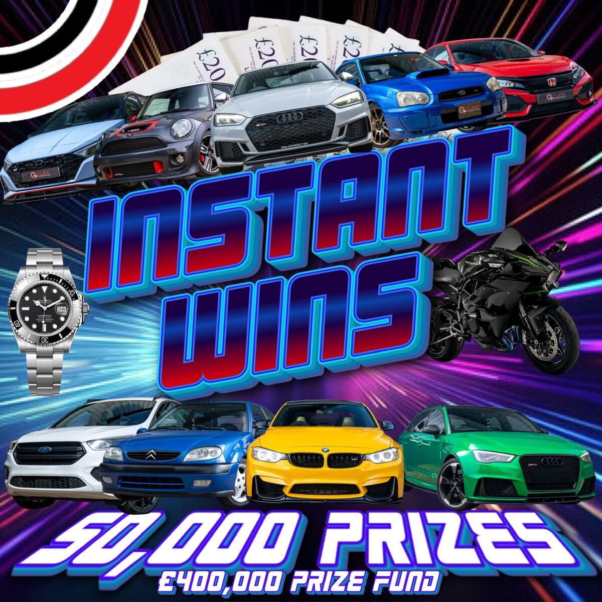 50,000 INSTANT WINS! £400,000 IN PRIZES + £2,000 END PRIZE